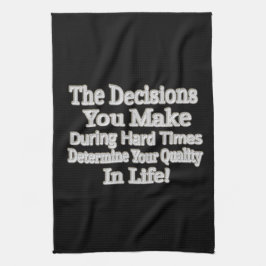 かわいいアートワークデザイン「あなたの人生のクオリティ！」 買 キッチンタオル