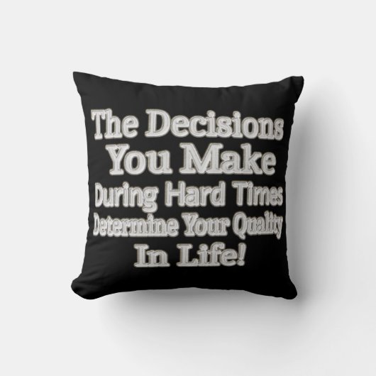 かわいいアートワークデザイン「あなたの人生のクオリティ！」 買 クッション (正面)