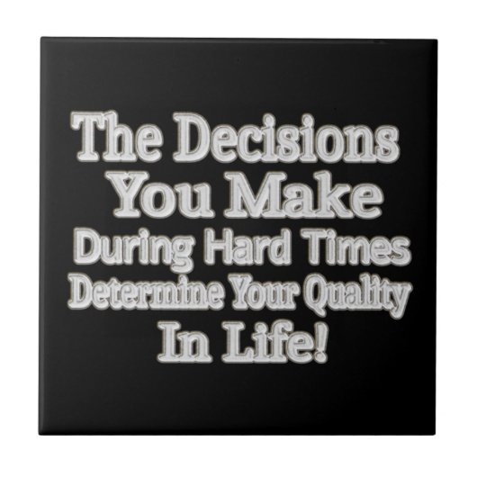 かわいいアートワークデザイン「あなたの人生のクオリティ！」 買 タイル (正面)