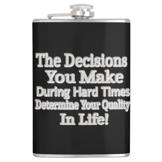 かわいいアートワークデザイン「あなたの人生のクオリティ！」 買 フラスク (正面)