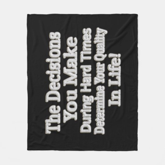 かわいいアートワークデザイン「あなたの人生のクオリティ！」 買 フリースブランケット (正面)