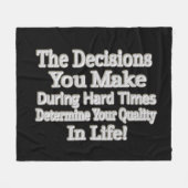 かわいいアートワークデザイン「あなたの人生のクオリティ！」 買 フリースブランケット (正面(横))