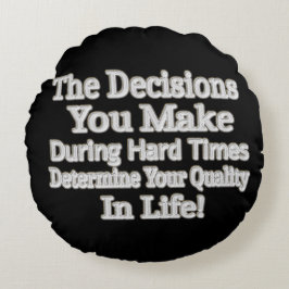 かわいいアートワークデザイン「あなたの人生のクオリティ！」 買 ラウンドクッション