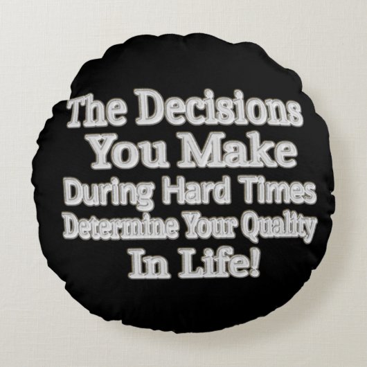 かわいいアートワークデザイン「あなたの人生のクオリティ!」 買 ラウンドクッション (正面)