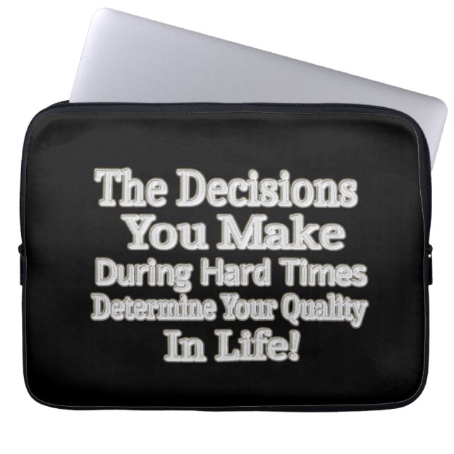 かわいいアートワークデザイン「あなたの人生のクオリティ！」 買 ラップトップスリーブ (正面)