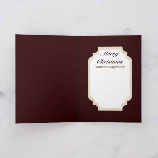 かわいいアートヴィンテージレディーメッセージを追加 シーズンカード (内部)