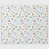 かわいいアート用品オンホワイト ラッピングペーパー (フラット)