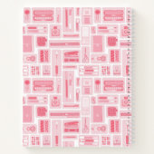 かわいいアート用品パターンピンクモノグラム ノートブック (裏面)