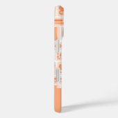 かわいいアート用品ピーチオレンジパターンモノグラム Case-Mate iPhoneケース (裏面 / 右)