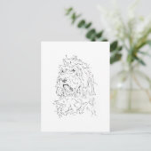 かわいいアート コッカプーの犬のイラスト ポストカード (スタンド正面)