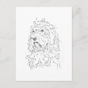かわいいアート コッカプーの犬のイラスト ポストカード