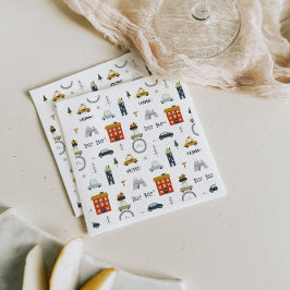 かわいいアーバンカー誕生日 スタンダードカクテルナプキン