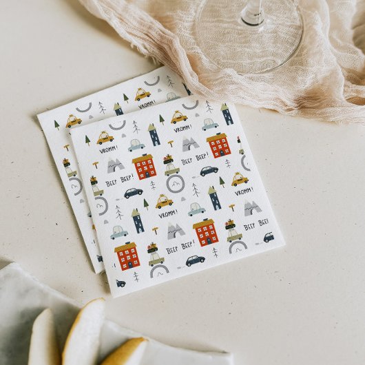 かわいいアーバンカー誕生日 スタンダードカクテルナプキン