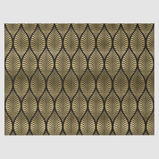 かわいいアールデコの葉のパターンパーティー 薄葉紙 (正面)