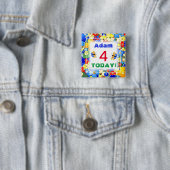 かわいいアールデコ花のカスタマイズ可能な年齢 缶バッジ (インサイチュ)