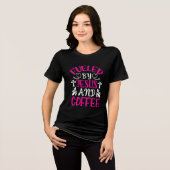 かわいいイエスのコーヒーの文字アート トライブレンドTシャツ (正面全面)