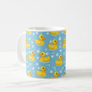 かわいいイエロゴムアヒル コーヒーマグカップ