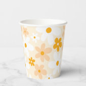 かわいいイエローとホワイトのデイジー 紙コップ (裏面)