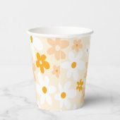 かわいいイエローとホワイトのデイジー 紙コップ (右)