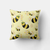 かわいいイエローのまわりにハニカムハートベビールーム クッション (裏面)