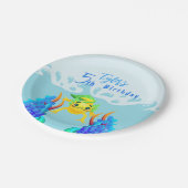 かわいいイエローアクソロトルボーイバースデーパーティー ペーパープレート (アングル)