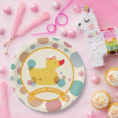 かわいいイエローアヒル誕生日パーティー ペーパープレート (パーティー)