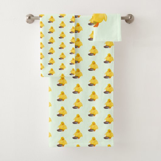 かわいいイエローアヒル風呂タオル バスタオルセット (インサイチュ)