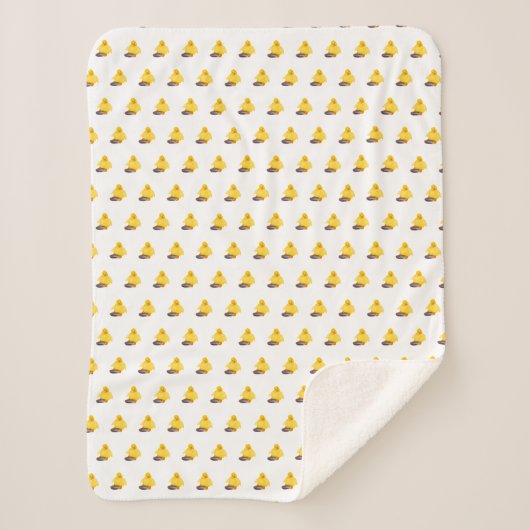 かわいいイエローアヒル シェルパブランケット (正面)