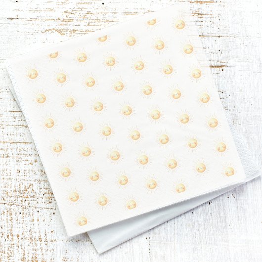 かわいいイエローウォーターカラーサンシャインボーお洒落ホ スタンダードカクテルナプキン