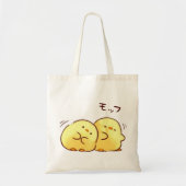 かわいいイエローカップル鶏 トートバッグ (正面)