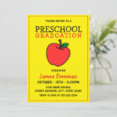 かわいいイエローキッド幼稚園卒業招待状 招待状 (スタンド正面)