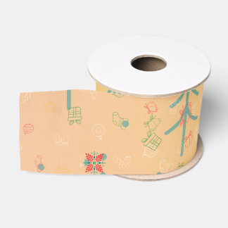 かわいいイエロークリスマス グログランリボン