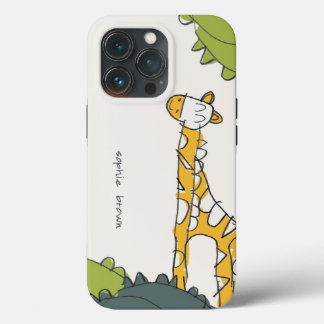 かわいいイエローグリーンワイルドジャングルキリン描子 iPhone 13 PROケース