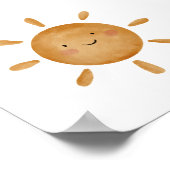 かわいいイエローサンとスマイルデイ子供部屋ポスター ポスター (角)