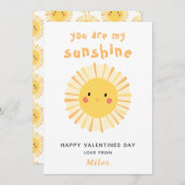 かわいいイエローサンシャインイラストレーションバレンタインデー (正面/裏面)