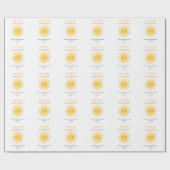 かわいいイエローサンシャインイラストレーションバレンタインデー ラッピングペーパー (フラット)