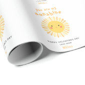 かわいいイエローサンシャインイラストレーションバレンタインデー ラッピングペーパー (ロールコーナー)