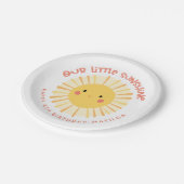 かわいいイエローサンシャインイラストレーション誕生日パーティー ペーパープレート (アングル)