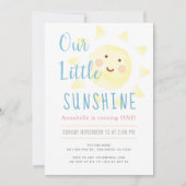 かわいいイエローサンシャインガール1st誕生日パーティー 招待状 (正面)