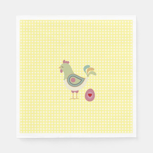 かわいいイエロージンジャムチキンナプキン スタンダードランチョンナプキン (正面)