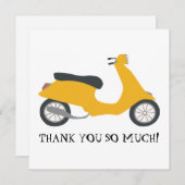 かわいいイエロースクーターありがとうカスタマイズITカード (正面/裏面)