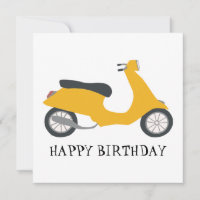 かわいいイエロースクーターカスタマイズ誕生日ITカード