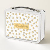 かわいいイエロースターズ柄キッズランチボックス メタルランチボックス (裏面)