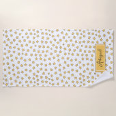 かわいいイエロースターズ柄ビーチタオル ビーチタオル (正面)