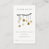 かわいいイエロースターモバイルおむつラッフルベビーシャワー エンクロージャーカード (正面)