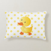 かわいいイエローダッキー水玉模様 アクセントクッション (裏面)