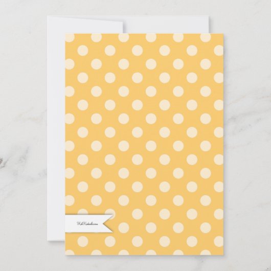 かわいいイエローダッキー（アヒルちゃん）水玉模様ベビーシャワーティーパーティー 招待状 (裏面)