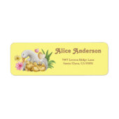 かわいいイエローダックママ&ベビーシャワーアドレス ラベル (正面)