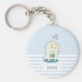 かわいいイエローディノとハッピースター キーホルダー