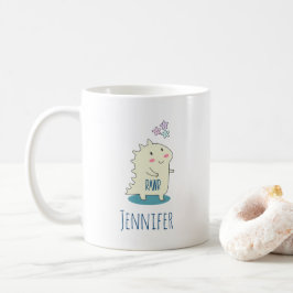 かわいいイエローディノとハッピースター コーヒーマグカップ